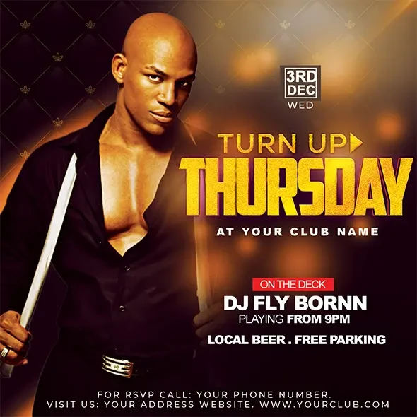 Thursday Turn Up Party Flyer main preview