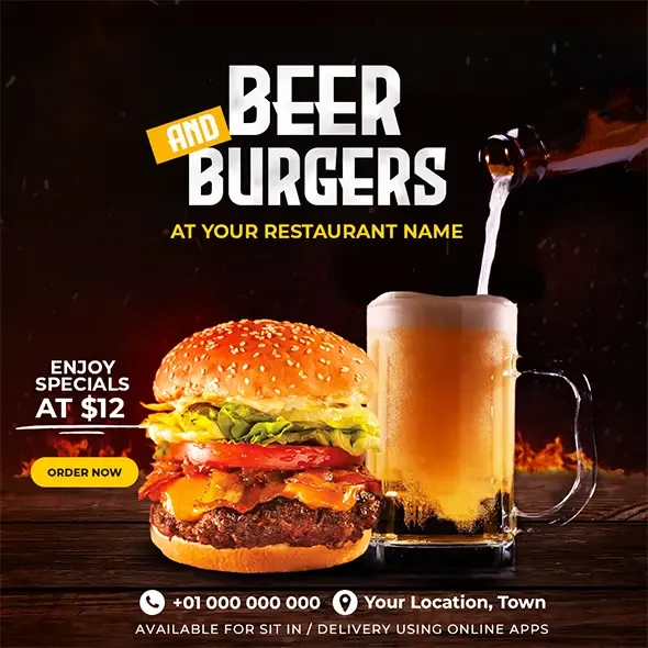 Beer and Burgers Video Flyer main preview