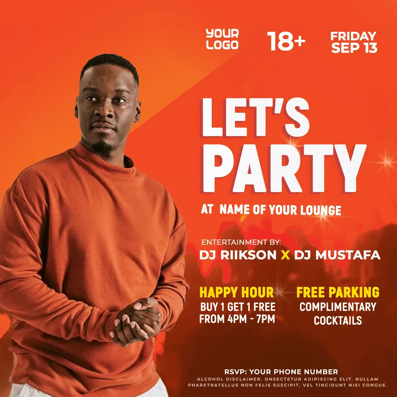 Lets Party Flyer Template main preview
