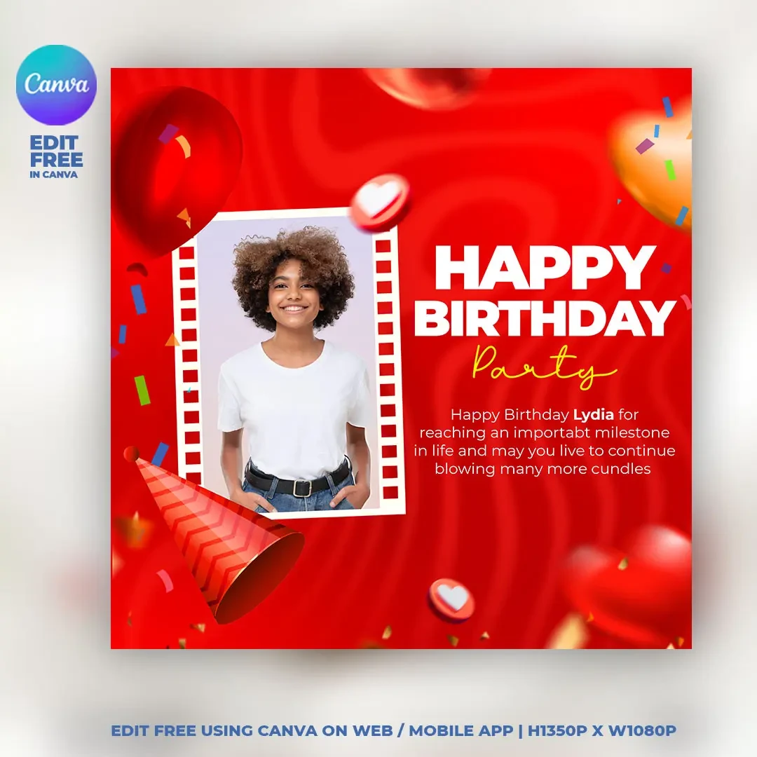 Canva Birthday Flyer Template main preview
