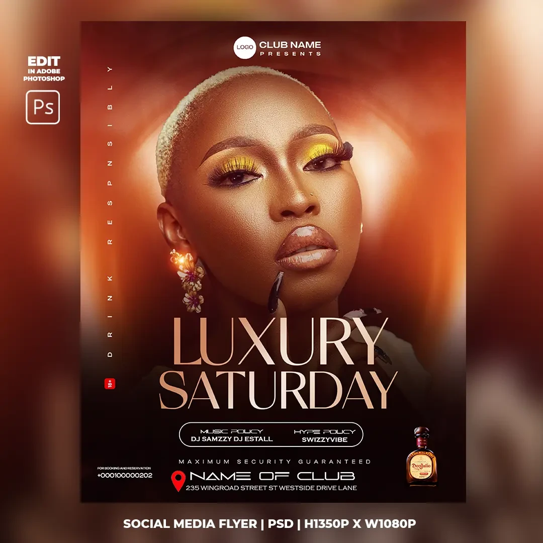 Luxury Saturday Flyer Template main preview