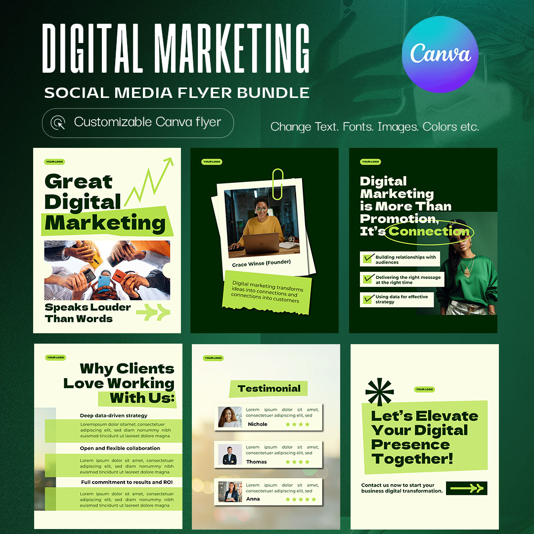 Digital Marketing Canva Template Bundle main preview