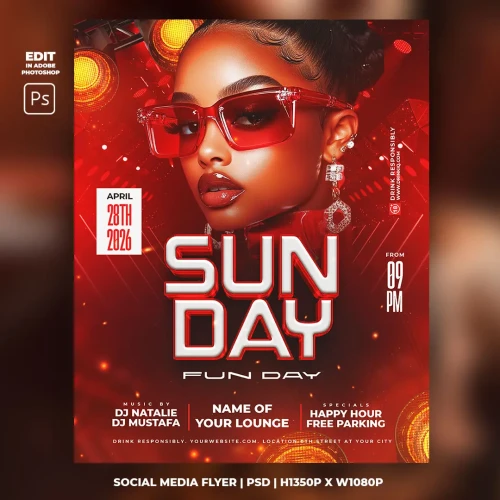 Sunday Night Club Party Flyer Template