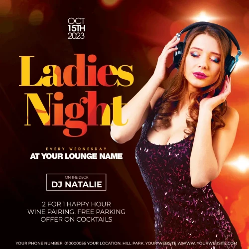 Ladies Night Party Flyer PSD