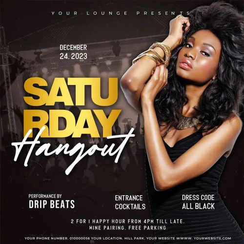 Saturday Hangout Flyer Template