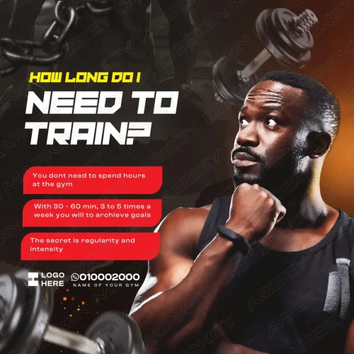 Gym Fitness Workout Training Canva Flyer Template