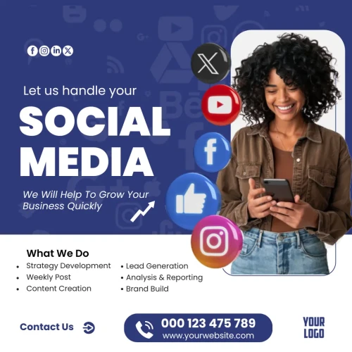 Social Media Marketing Canva Flyer Template