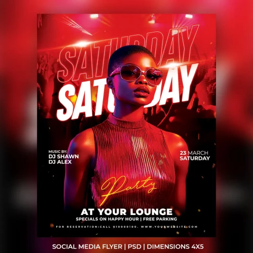 Saturday Party Night Club Flyer Template