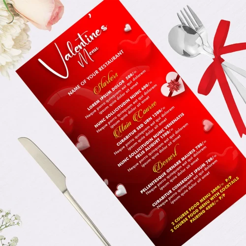 Valentines Day Menu Template