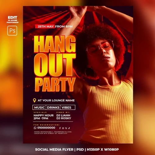 Hangout Party Flyer Template