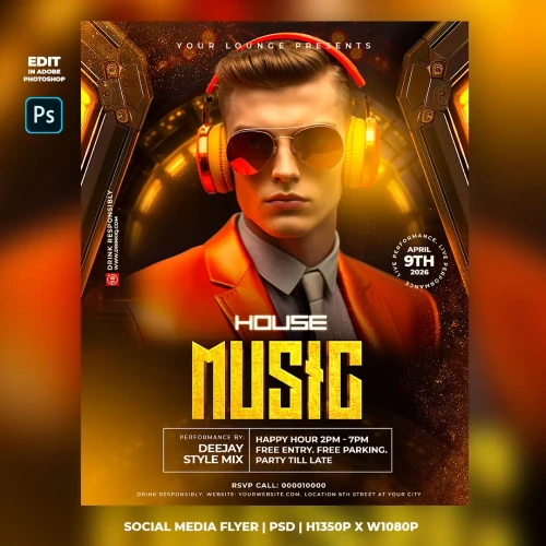 House Music Flyer Template