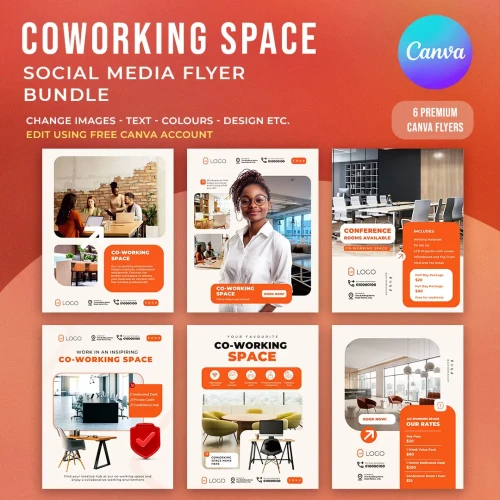 Coworking Space Flyer Template Bundle