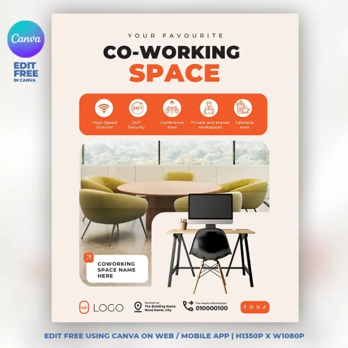 Coworking Space Ad Flyer Template