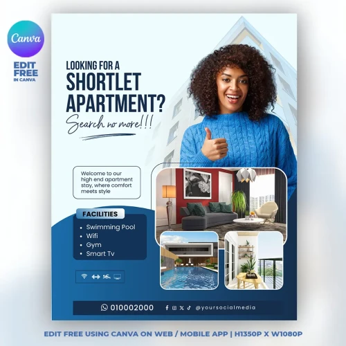 Shortlet Airbnb Apartment Flyer Template