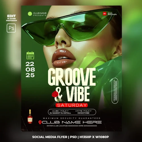 Groove And Vibe Saturday Flyer Template