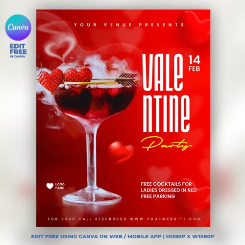 Canva Valentine Flyer Template
