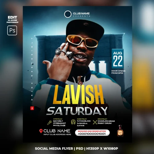 Lavish Saturday Night Club Flyer Template