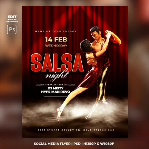 Salsa Dance Night Flyer Template