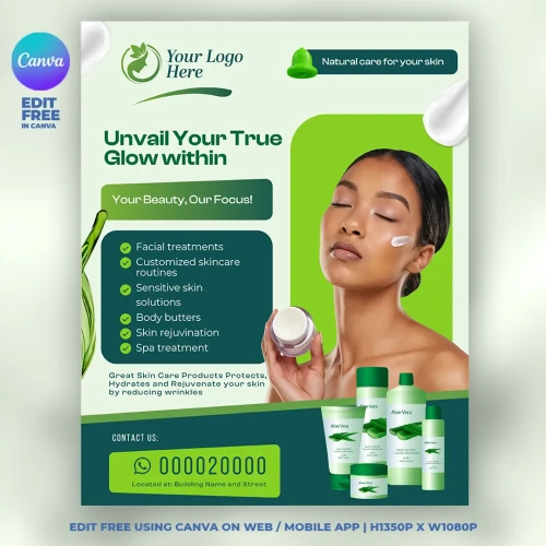 Beauty Skin Care Cream Canva Poster Design