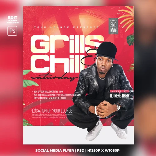 Grills And Chill PSD Flyer Template