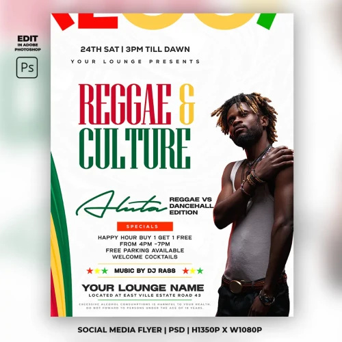 Reggae and Culture PSD Flyer Template
